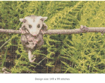 Baby Opossum Cross Stitch Pattern