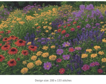 Flower Garden Cross Stitch Pattern Pdf Format - Etsy