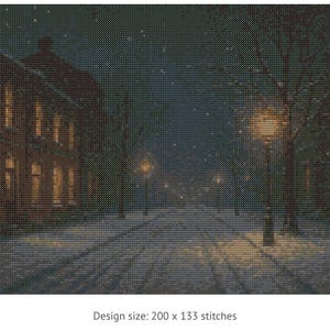 Snowy Nights Cross Stitch Pattern