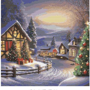 Christmas Village Cross Stitch Pattern