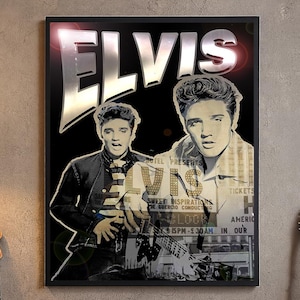 Elvis Presley Wall Art Poster – Retro Rock &#39;n&#39; Roll Legend Print | Vintage King of Rock Decor for Music Lovers