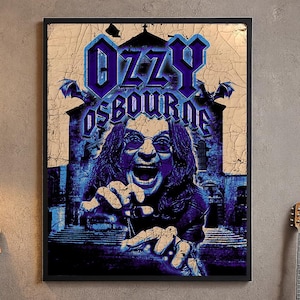 Ozzy Osbourne Gothic Gothic Metal Poster | Retro Rock Legend Decor für Fans von Ozzy Osbourne