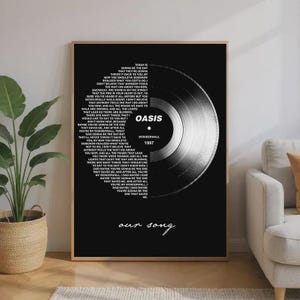 Custom Vinyl Lyrics Print – Retro vinyl record Wall Art | Personalised Song Gift | Custom Poster for Music Lovers