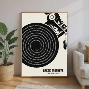 Custom Vintage Vinyl Lyrics Print - Choose colour - Retro vinyl record Wall Art | Personalised Song Gift | Custom Poster for Music Lovers