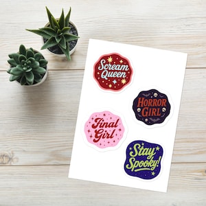Spooky Girl Sticker Pack - Final Girl / Scream Queen / Horror Girl / Stay Spooky!