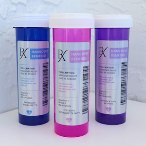 Pre-filled Bottle Kit, Personalized Hangover Kit, Funny Party Favor, Giveaways, Bachelorette, Wedding, Birthday, Events