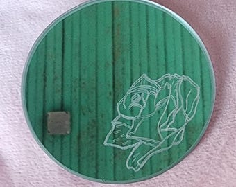 Hand engraved miniature mirror rose