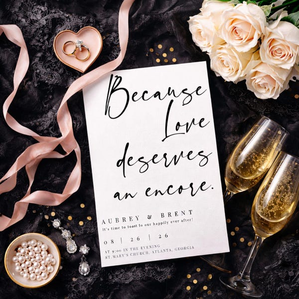 Wedding After-Party Canva invitation Template, Reception Card, Elopement Announcement, Happily Ever After