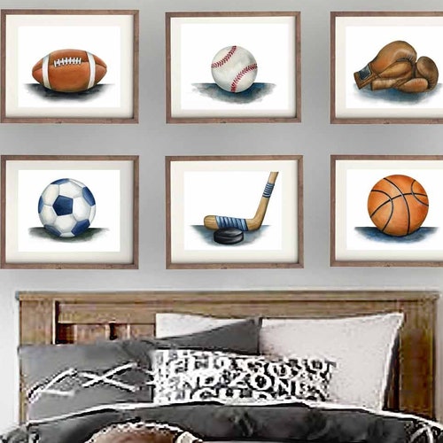 Sports Wall Art Decor for Boy Nursery Bedroom Sports Art Etsy