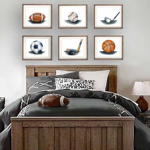 Sports Room Wall Art, Vintage Sports Nursery Decor, Boys Sports Bedroom Prints, Instant Digital Download, Printable Art