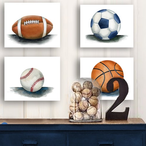Sports Wall Art Decor for Boy Nursery Bedroom Sports Art Etsy