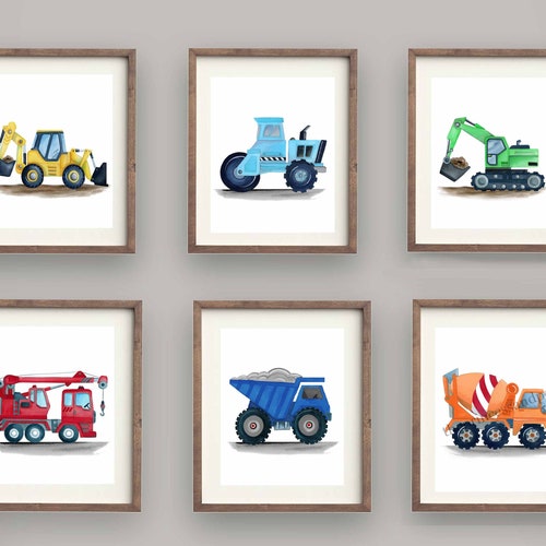 Construction Nursery Decor Truck Prints Construction Truck Etsy
