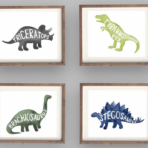Dinosaur Wall Art Decor for Boy Nursery Bedroom Children Wall Etsy