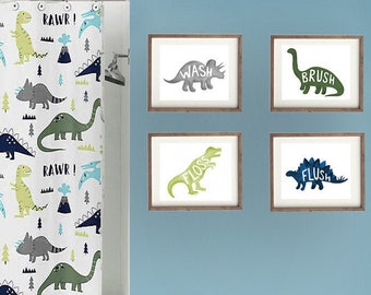 Dinosaur Bathroom Etsy