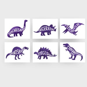 Blue Watercolor Dinosaur Art Prints: Nursery Bedroom Decor image 11