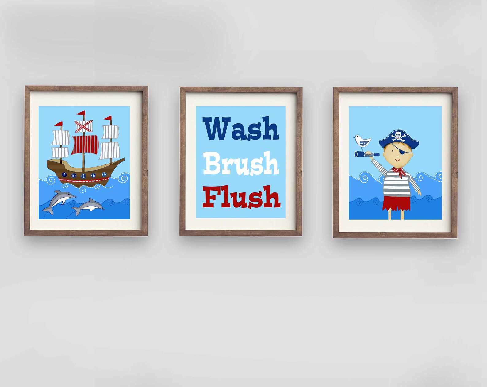 Pirate Wall Art Décor for Boy Bathroom Kids Pirate Bathroom Etsy