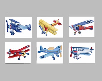 airplane wall art decor, boys transportation art, vintage airplane art prints