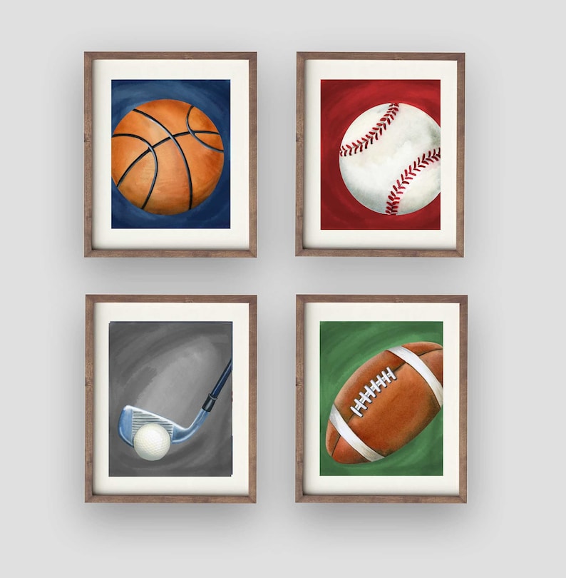 Sports Wall Art Decor for Boy Nursery Bedroom Sports Art Etsy