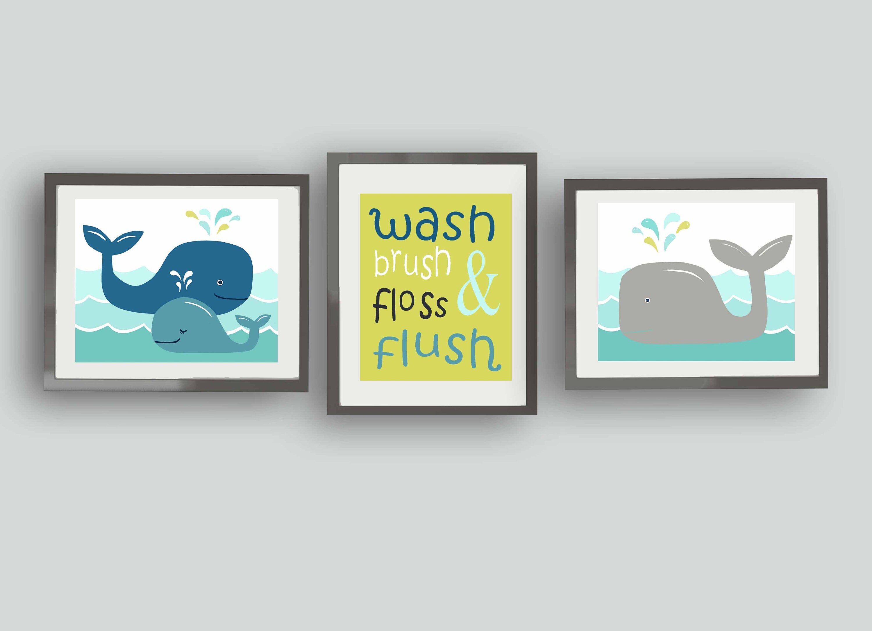 Whale Bathroom Wall Art Decor Kids Whale Bathroom Rules Art - Etsy
