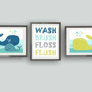 Whale Bathroom Wall Art Decor, Kids Whale Bathroom Rules Art Prints - Etsy