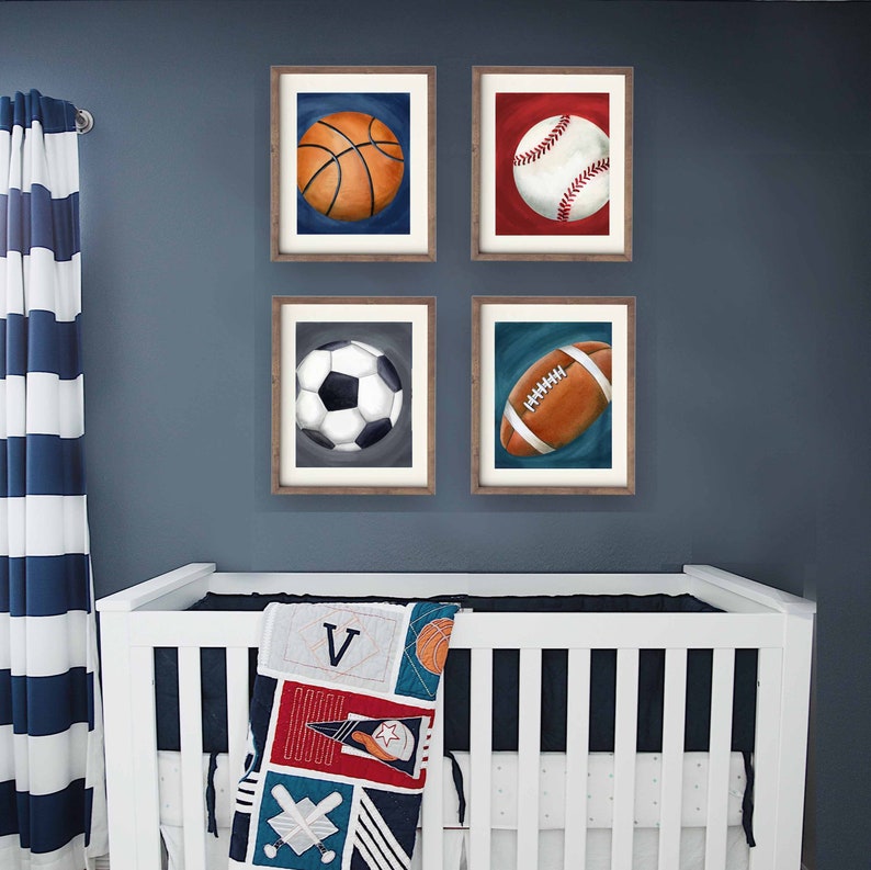 Sports Wall Art Decor for Boy Nursery Bedroom Sports Art Etsy