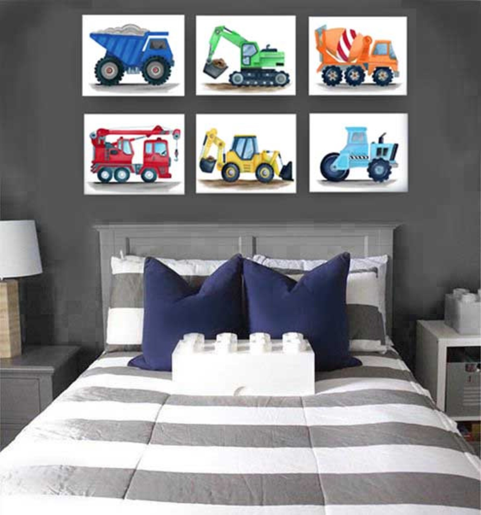 Construction Truck Wall Decor Construction Art Prints for Boy Etsy