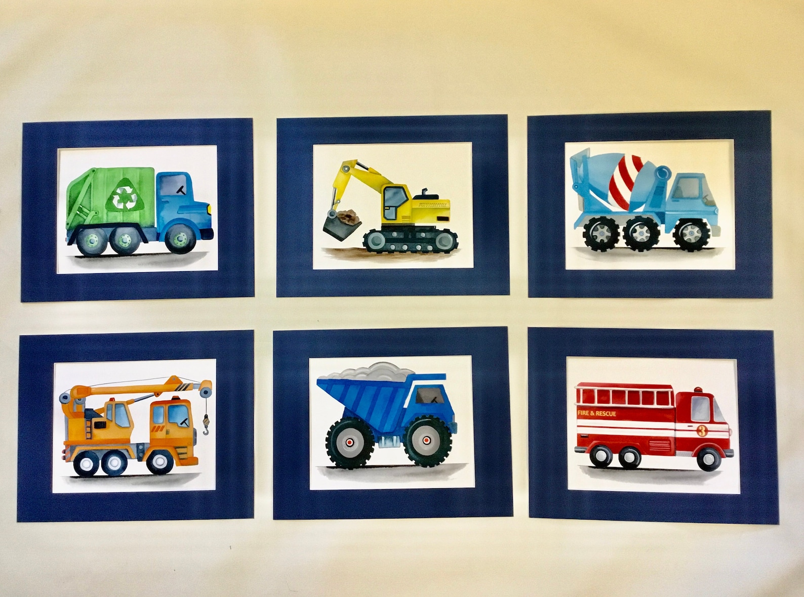 Construction Truck Wall Decor Construction Art Prints for Boy Etsy