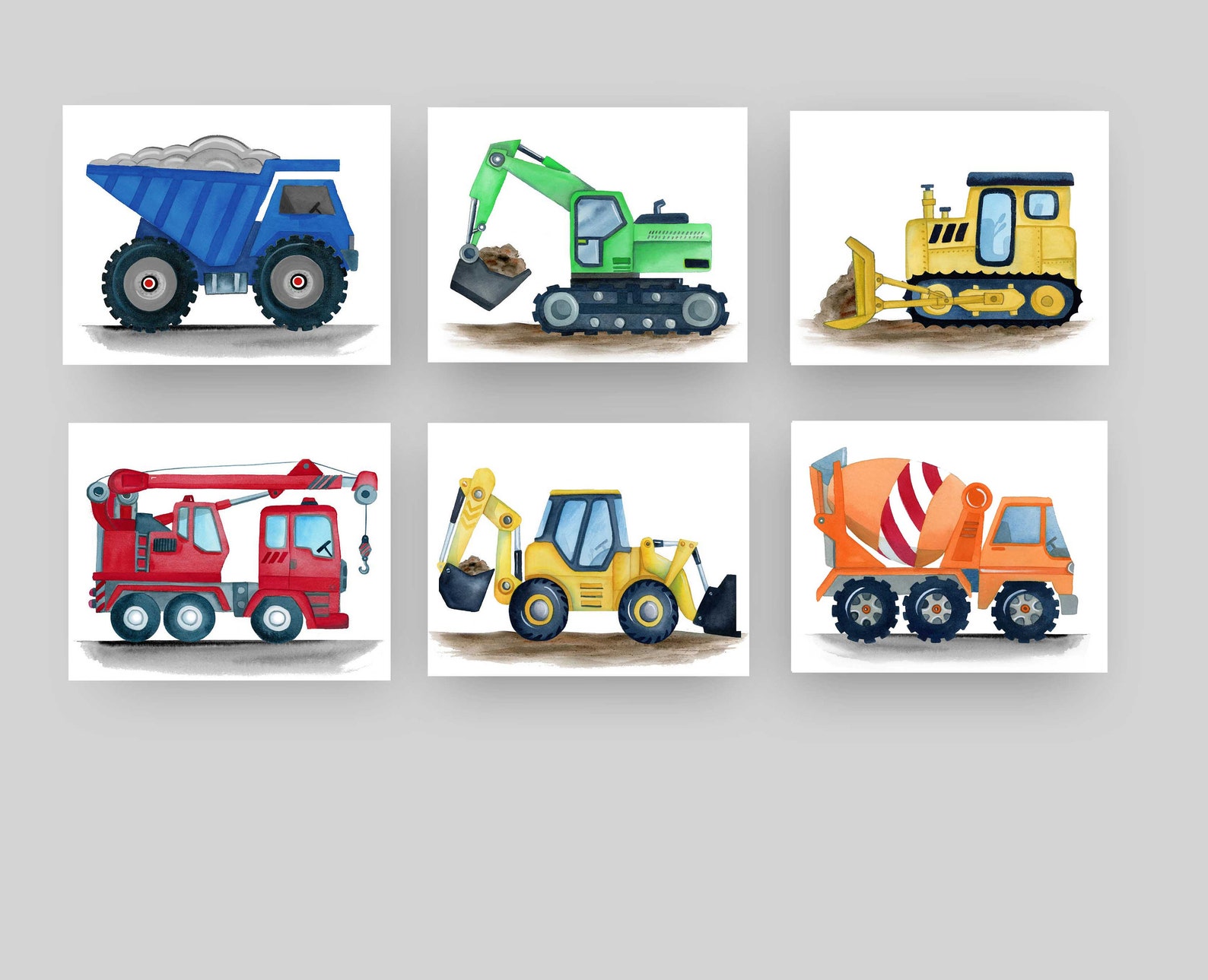 Construction Truck Wall Decor Construction Art Prints for Boy Etsy