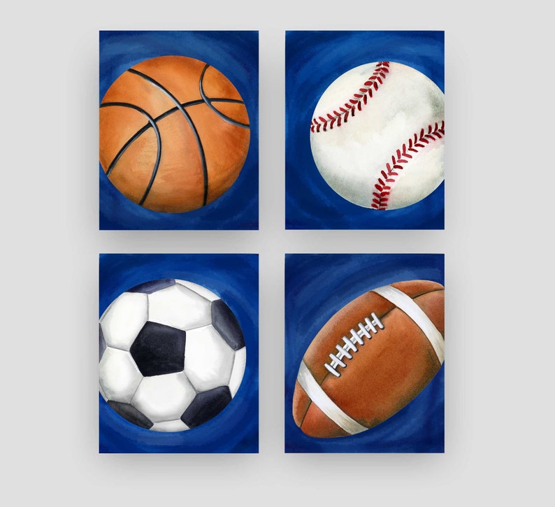 Sports Wall Art Decor for Boy Nursery Bedroom Sports Art Etsy