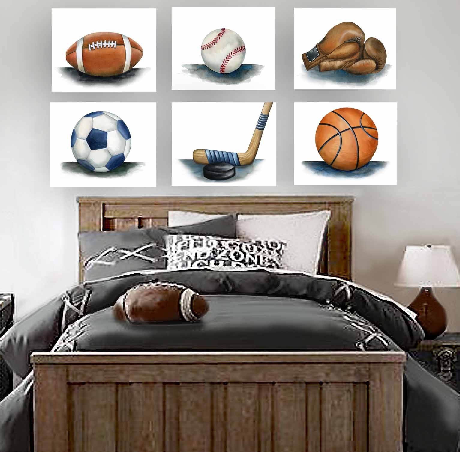 Sports Wall Art Decor for Boy Nursery Bedroom Sports Art Etsy
