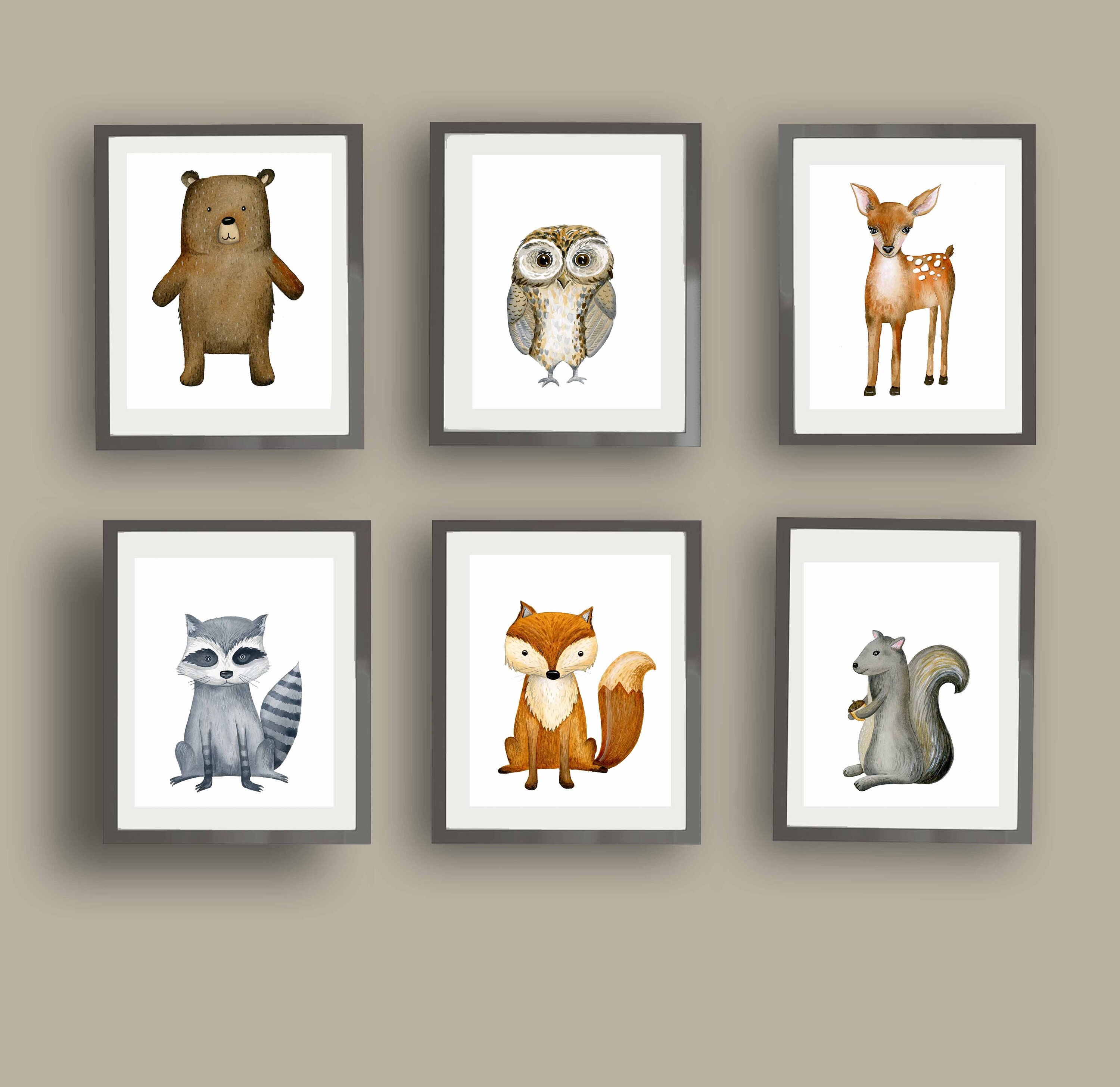 Woodland Animal Wall Art Décor Animal Art Prints for Nursery Etsy UK