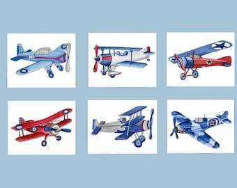 airplane wall art décor, boy transportation art, vintage airplane art prints