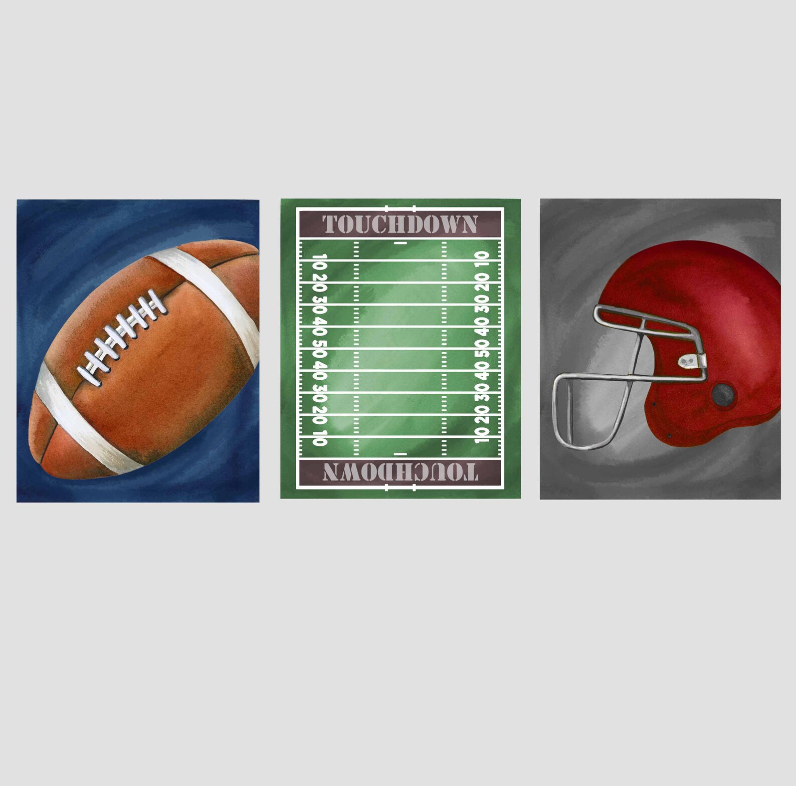 Football Wall Art Decor for Boy Nursery Bedroom Sports Art Etsy