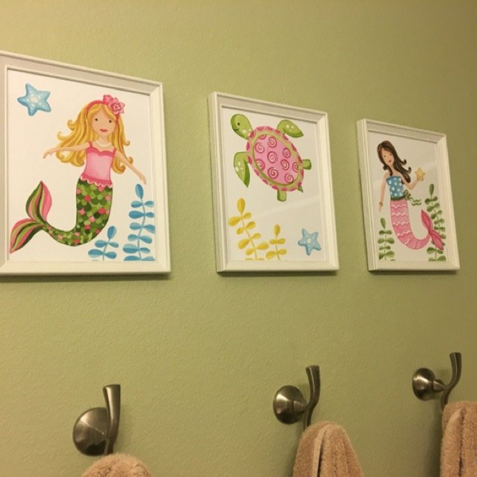 Mermaid Art Prints Mermaid Bathroom Art Mermaid Bedroom Wall Etsy