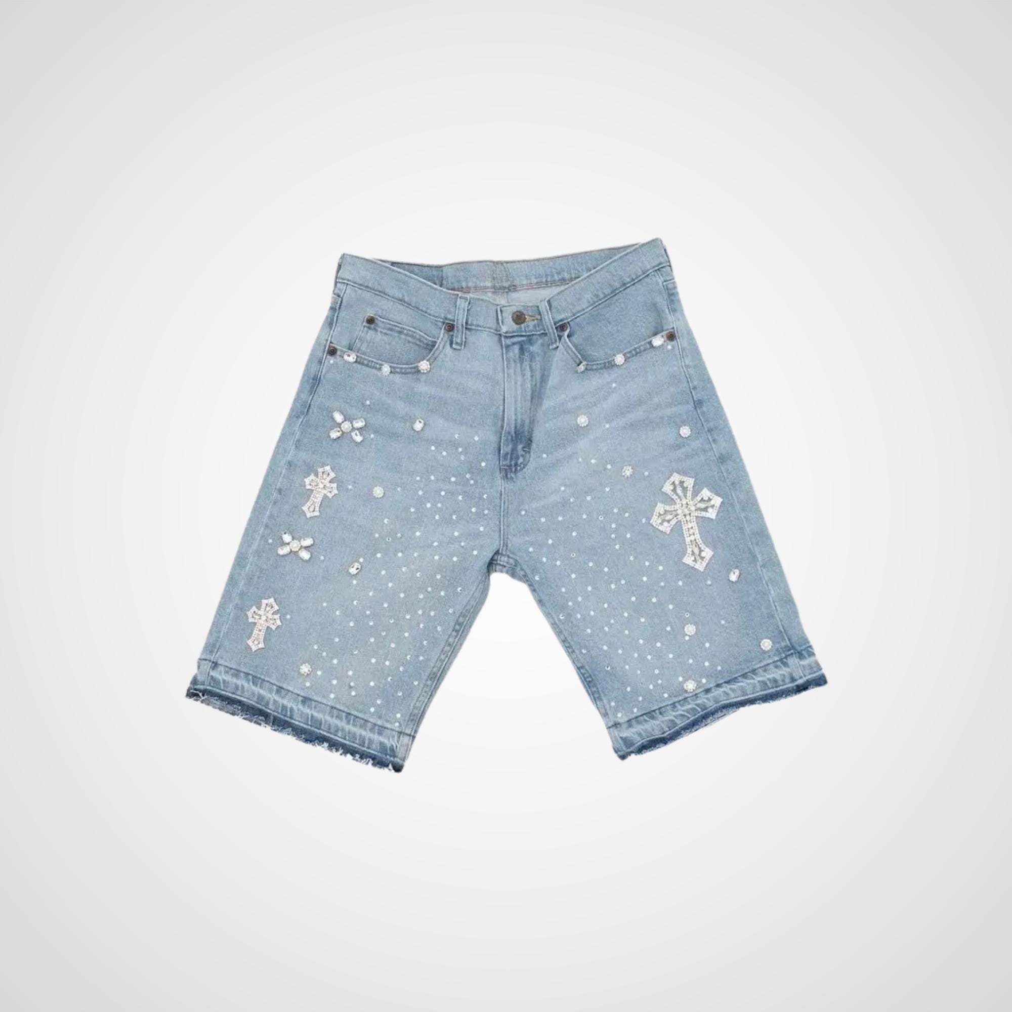 パンツ Birth Of  Child rhinestone Jorts S Redial 20k Diamond Shorts in Washed Black – Birth Of Royal Child