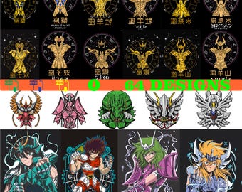 Bundle Pack 64 design Saint Sey Zodiac Knights pegasus laser cut lamp illusion LED 3D light night Hologram vector cnc svg cdr pdf