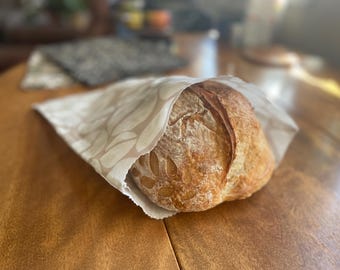Bolsa de pan de algodón impregnada con cera de abeja (28,5 cm x 34,3 cm)
