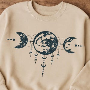 Unisex Mond Sweatshirt | Stylischer Astral Pullover | Unisex Mystisches Geschenk
