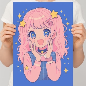 Kawaii Girl Poster – Cute Anime Wall Art Print