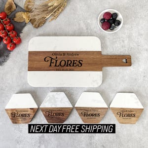 Engraved Marble Cheese Board Coasters Custom Charcuterie Board Personalized Housewarming Gift Realtor Closing Gifts Wedding Engagement Gift