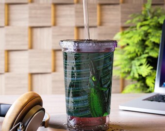 Jungle Chameleon Acrylic Tumbler | Reusable 16oz Drink Cup