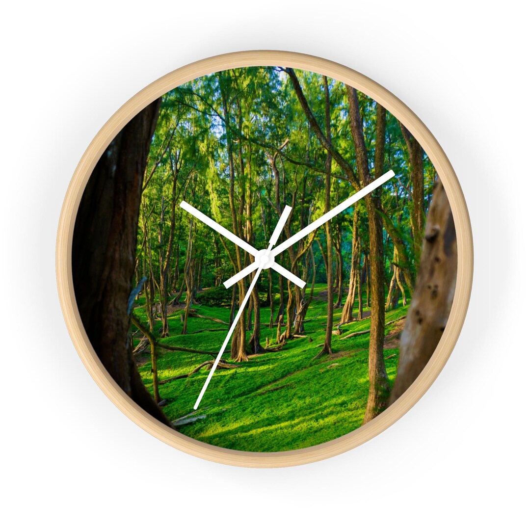 Nature-inspired Wall Clock, Home Decor, Forest Theme, Greenery Wall Art ... - Nature-Inspired Wall Clocks