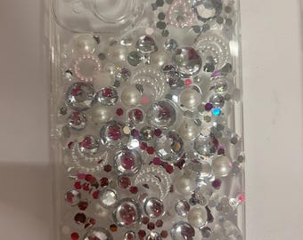 iPhone Junk Phone Case Rhinestones and Pearls