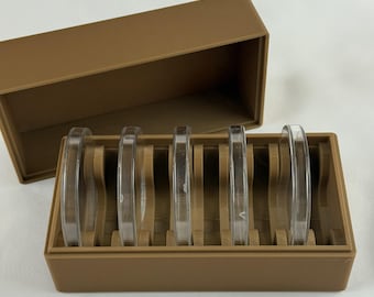 Contenedor para almacenar rondas de plata o cobre de 5 oz en cápsula