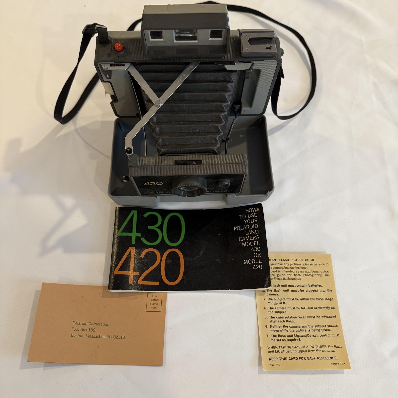 Appareil Photo Vintage Polaroid 420 - Avec étui, Manuel Et Sac De Transport