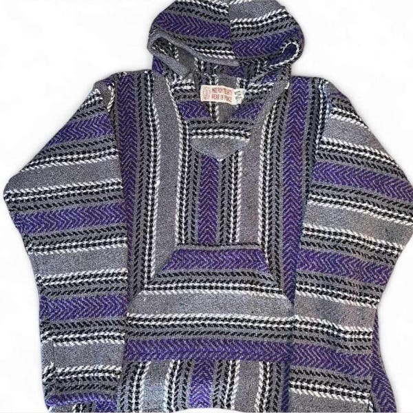 Yellow And Purple Mexican Baja Hoodie Dress main image 1