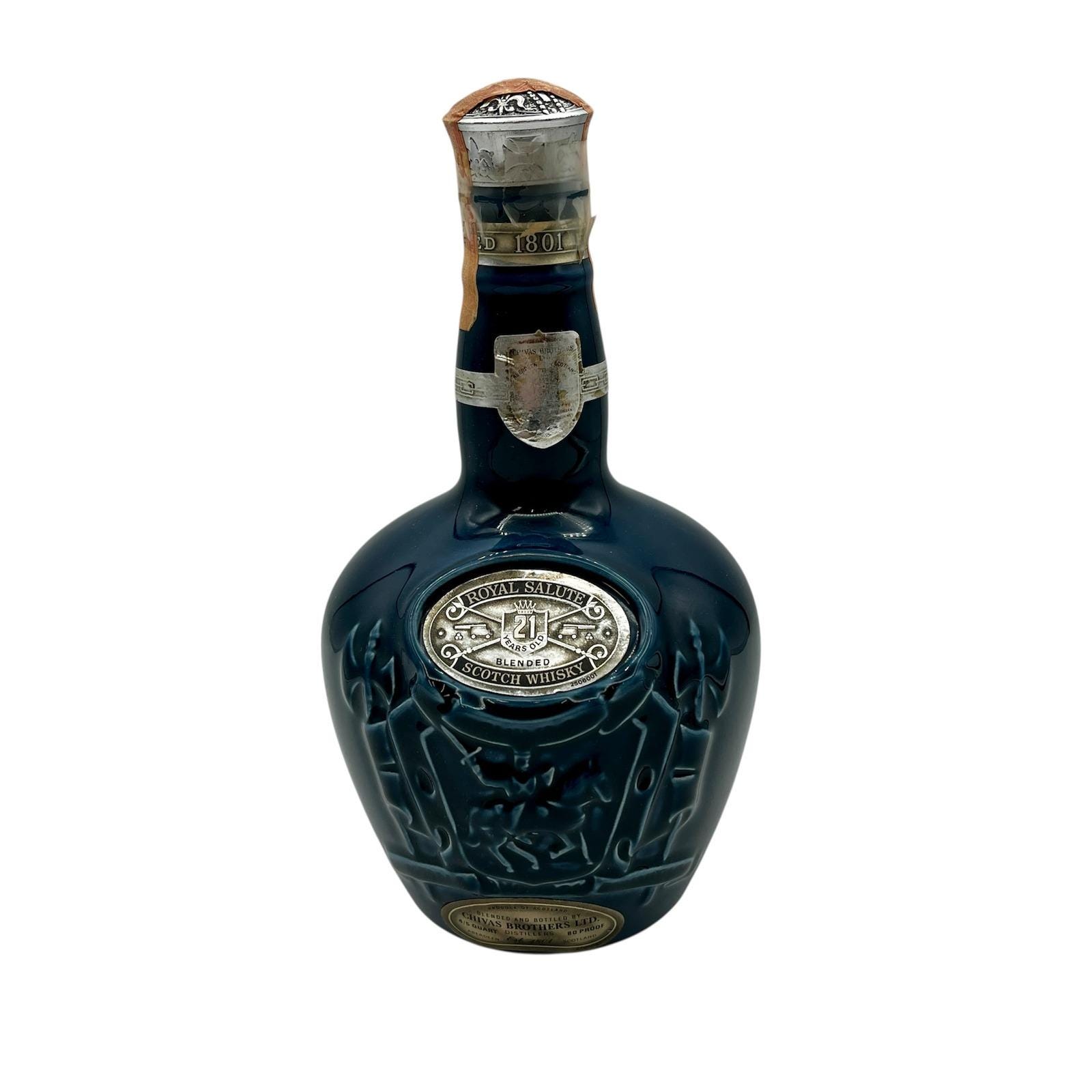 Chivas Royal Salute 21 Year Old Whisky Decanter Spode Blue Ceramic