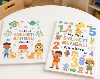 Mi primer paquete de libros de palabras y números en bengalí sylheti