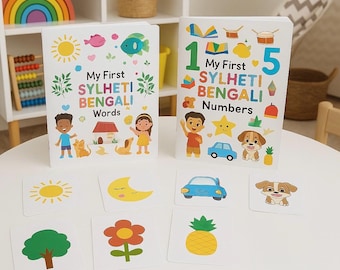 Mi primer paquete completo de Sylheti Bengali: palabras, números y tarjetas didácticas incluidas.
