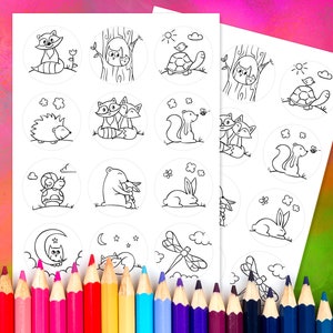 Cute Bugs, Snails and Flowers Coloring Printable Stickers, Cute Decorative  Stickers, Print, Color and Cut Sticker Sheet, Digital Download 